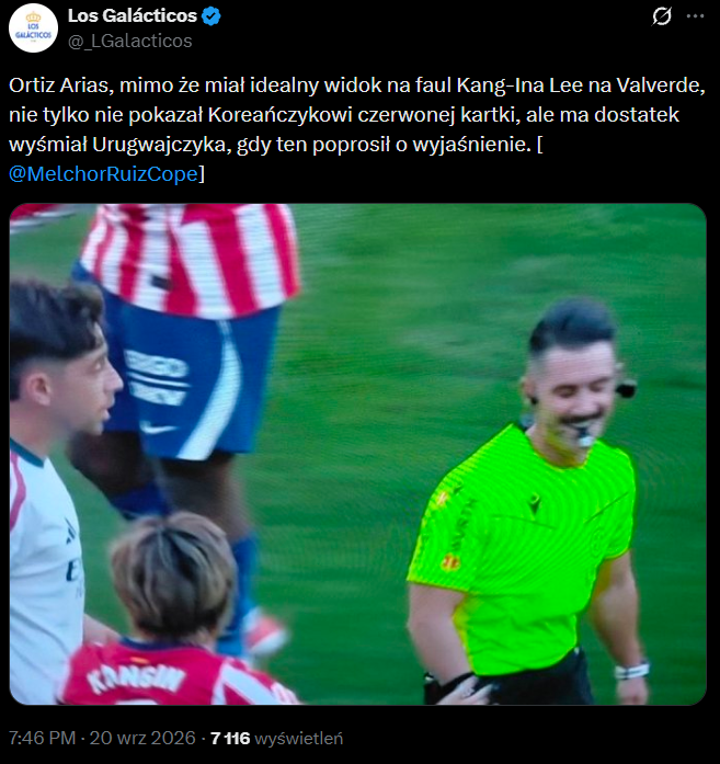 REAKCJA sędziego meczu Atletico-Real, gdy Valverde poprosił o WYJAŚNIENIE braku kartki xD